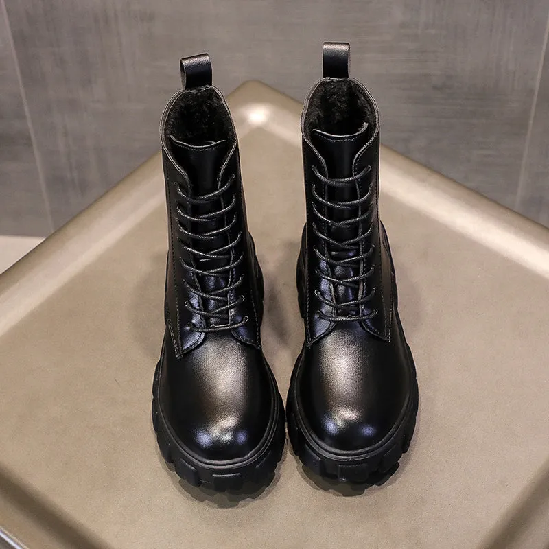 Funki Buys | Boots | Women's Lace-up Chunky Combat Boots