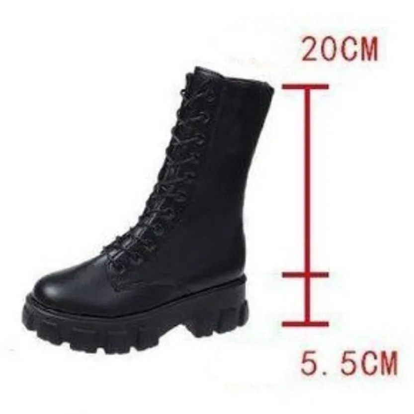 Funki Buys | Boots | Women's Lace-up Chunky Combat Boots