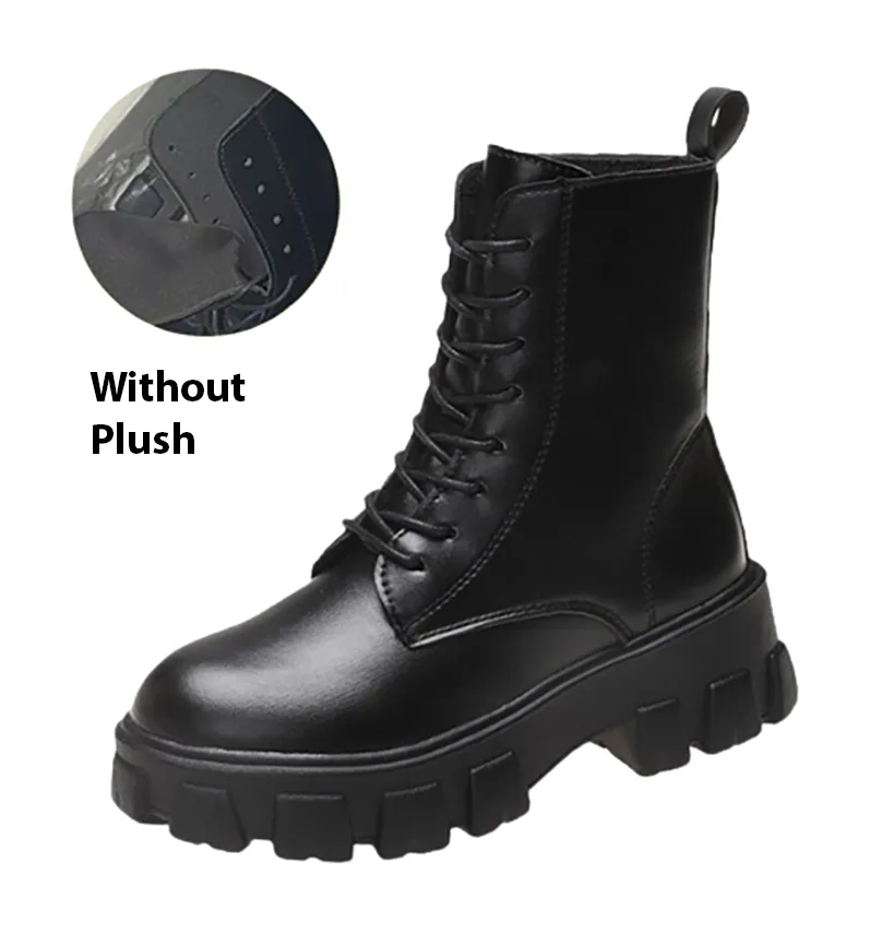 Funki Buys | Boots | Women's Lace-up Chunky Combat Boots