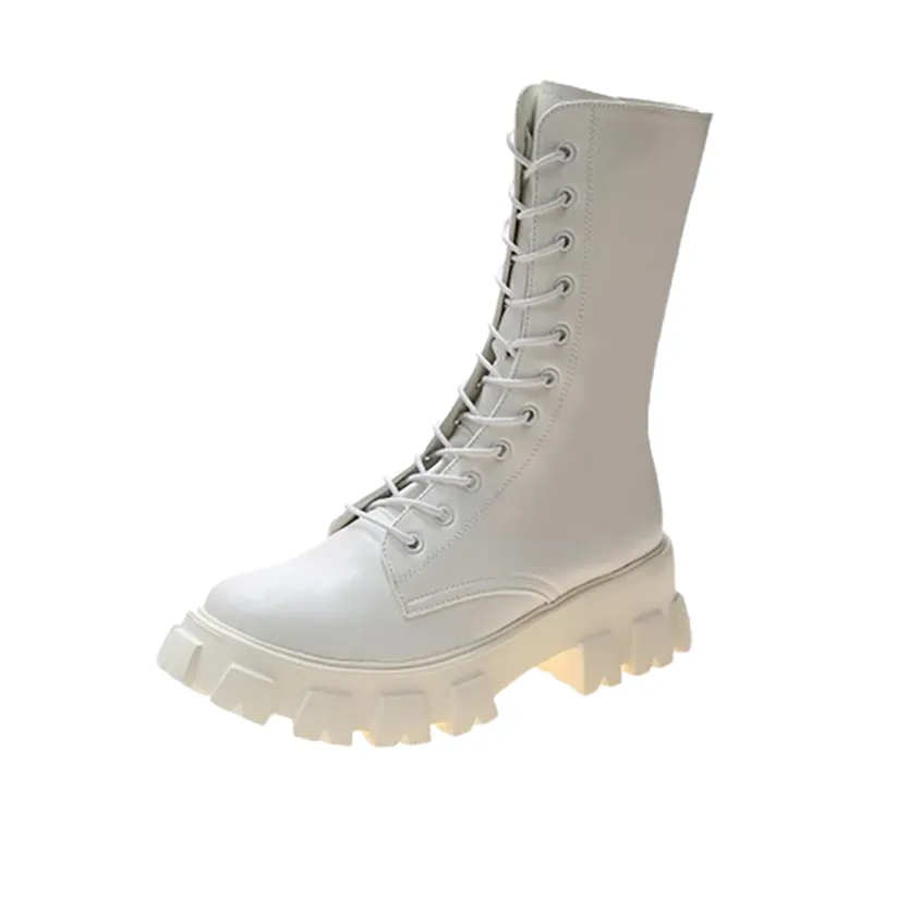 Funki Buys | Boots | Women's Lace-up Chunky Combat Boots