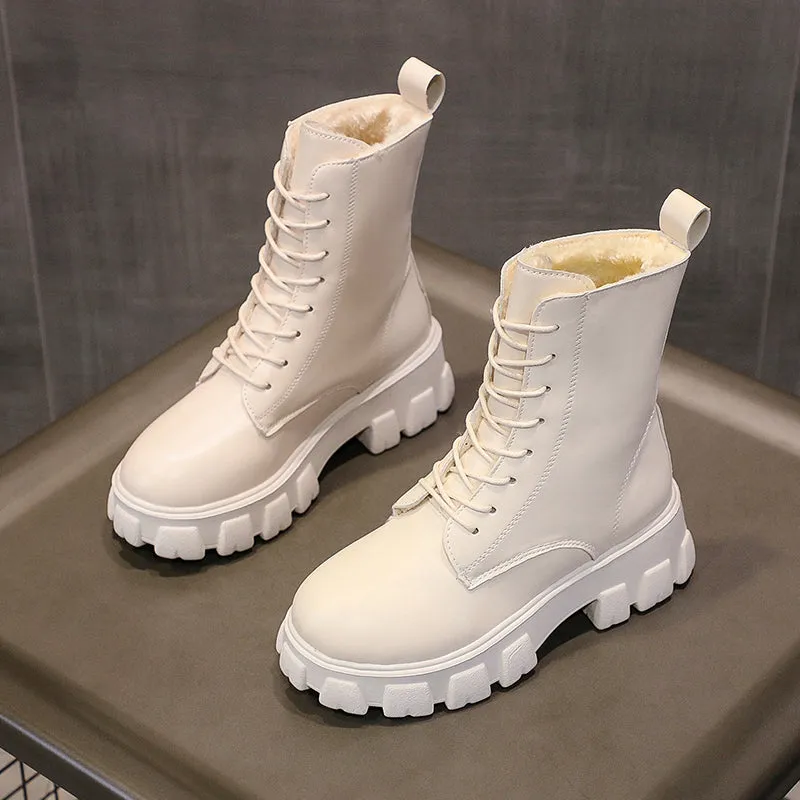 Funki Buys | Boots | Women's Lace-up Chunky Combat Boots