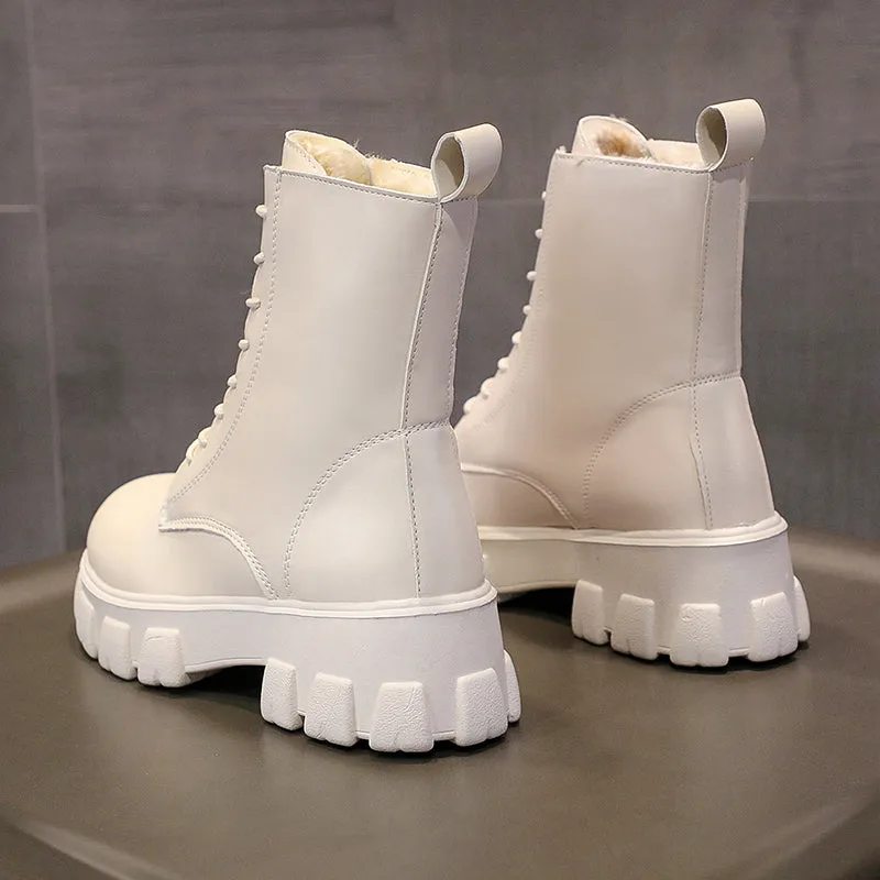 Funki Buys | Boots | Women's Lace-up Chunky Combat Boots