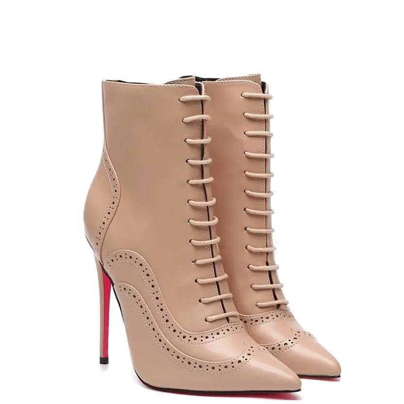 Funki Buys | Boots | Women's Lace Up Pointy Ankle Boots