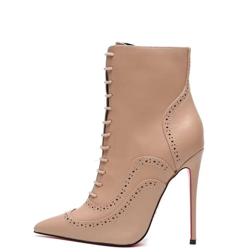 Funki Buys | Boots | Women's Lace Up Pointy Ankle Boots