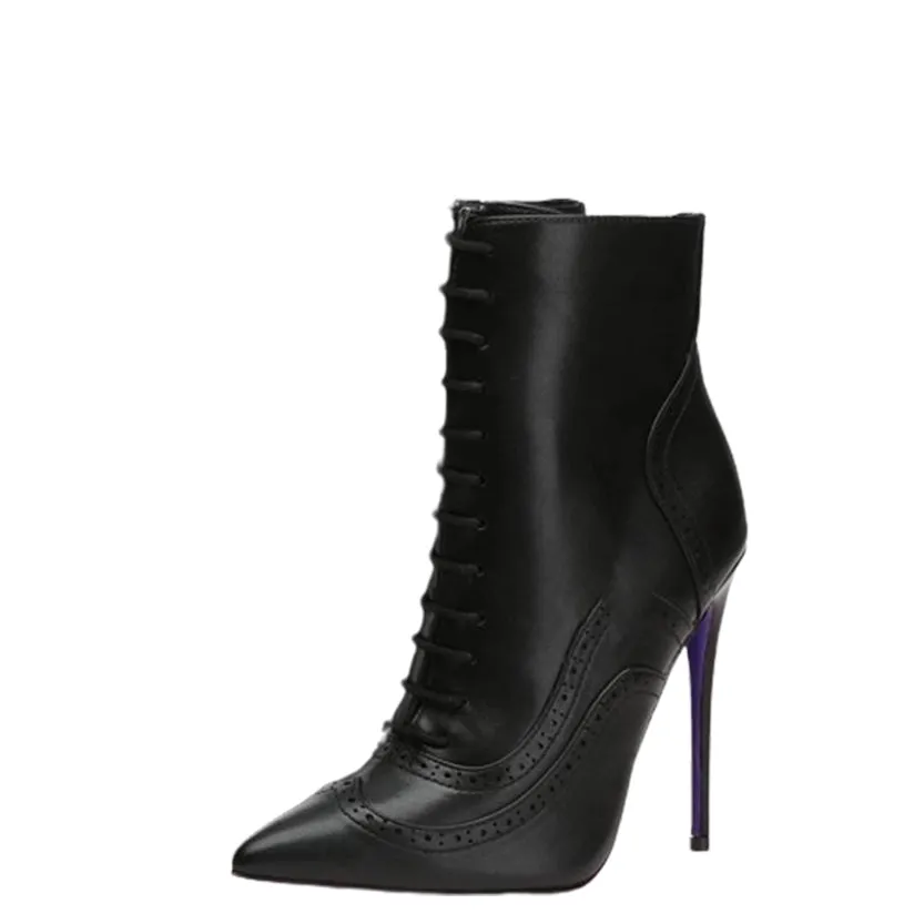 Funki Buys | Boots | Women's Lace Up Pointy Ankle Boots