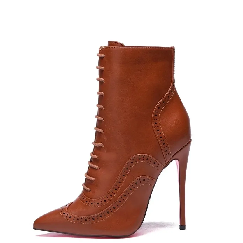 Funki Buys | Boots | Women's Lace Up Pointy Ankle Boots