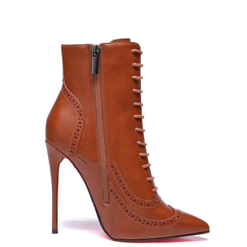 Funki Buys | Boots | Women's Lace Up Pointy Ankle Boots