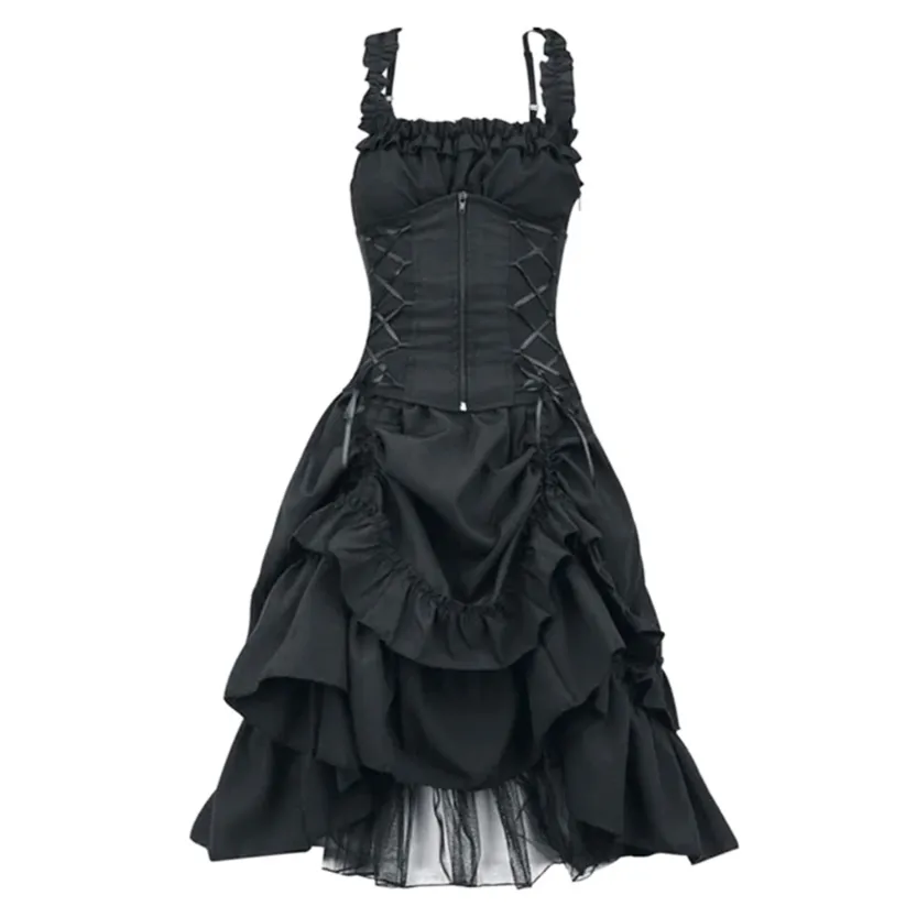 Funki Buys | Dresses | Women's Gothic Retro Party Dress