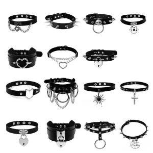 Funki Buys | Necklaces | Unisex Black Goth Retro Punk Chokers