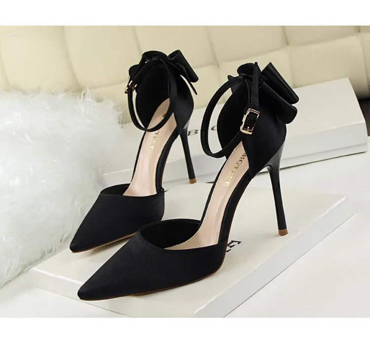 Funki Buys | Shoes | Women's Elegant Silk Bow Stiletto Pumps