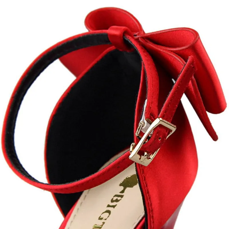 Funki Buys | Shoes | Women's Elegant Silk Bow Stiletto Pumps