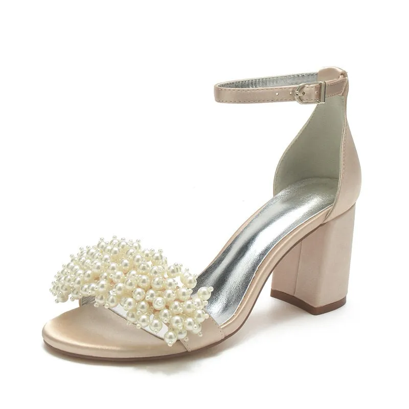 Funki Buys | Shoes | Women's Pearl Open Toe Wedding Sandals
