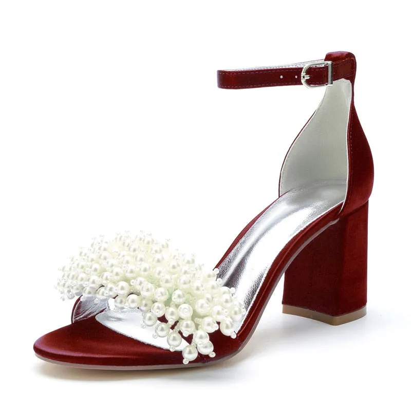 Funki Buys | Shoes | Women's Pearl Open Toe Wedding Sandals