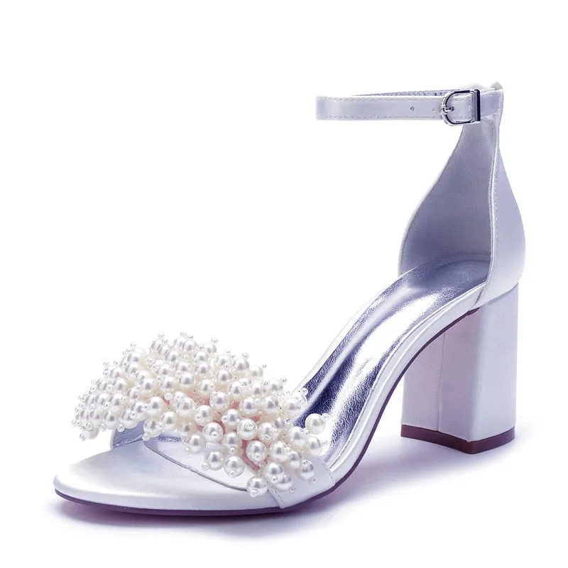 Funki Buys | Shoes | Women's Pearl Open Toe Wedding Sandals