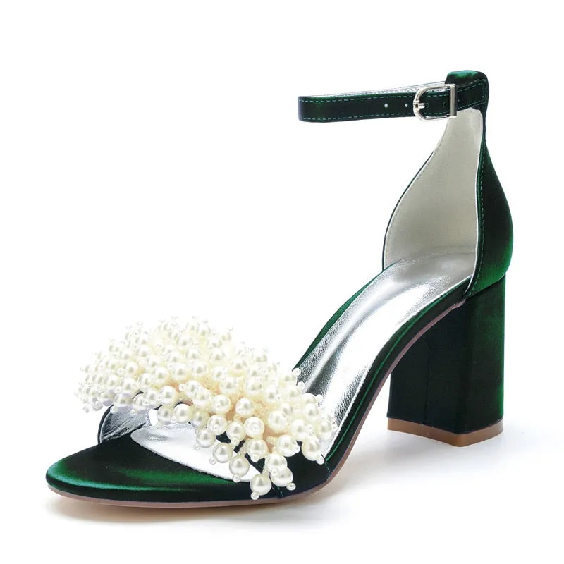 Funki Buys | Shoes | Women's Pearl Open Toe Wedding Sandals