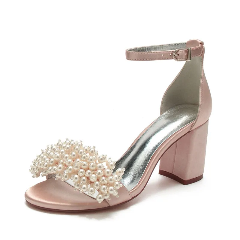 Funki Buys | Shoes | Women's Pearl Open Toe Wedding Sandals