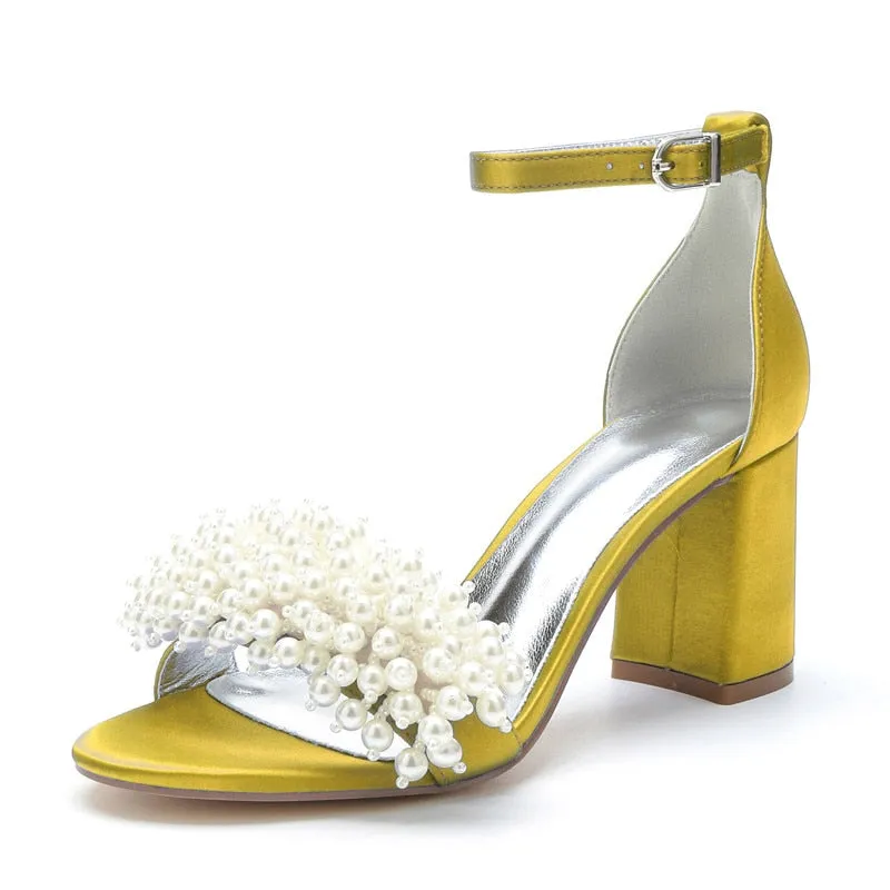 Funki Buys | Shoes | Women's Pearl Open Toe Wedding Sandals