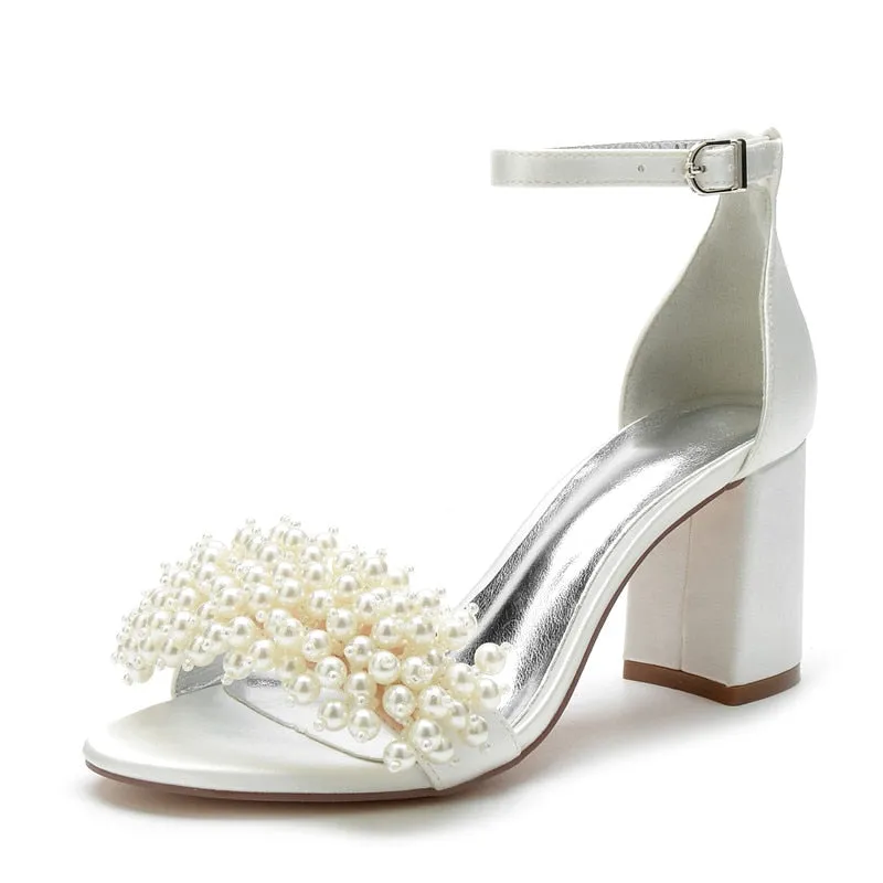 Funki Buys | Shoes | Women's Pearl Open Toe Wedding Sandals