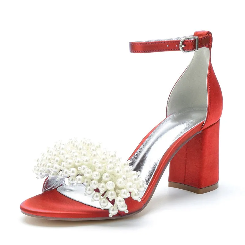 Funki Buys | Shoes | Women's Pearl Open Toe Wedding Sandals