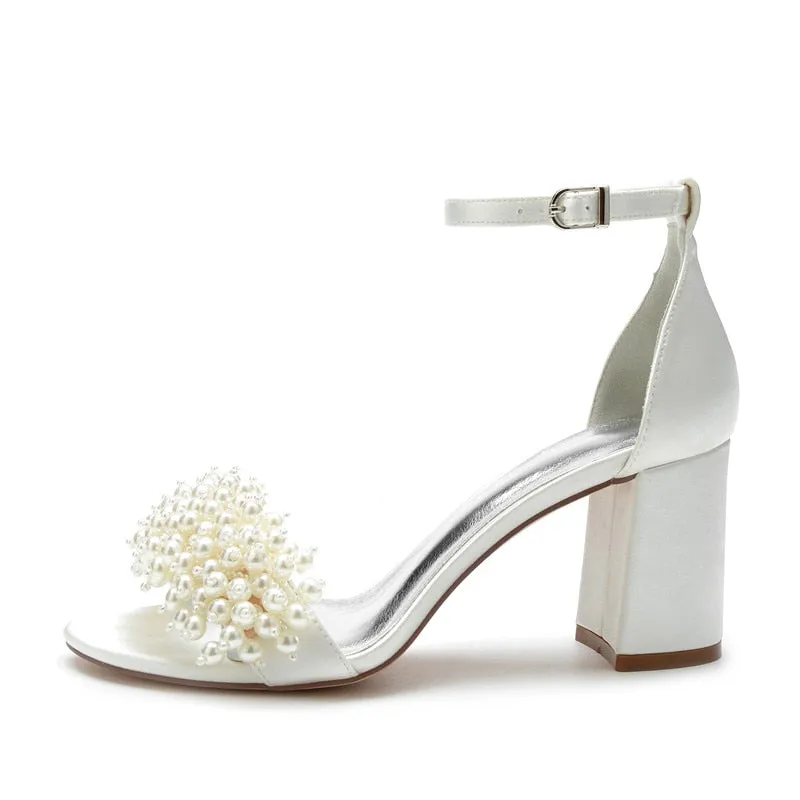 Funki Buys | Shoes | Women's Pearl Open Toe Wedding Sandals