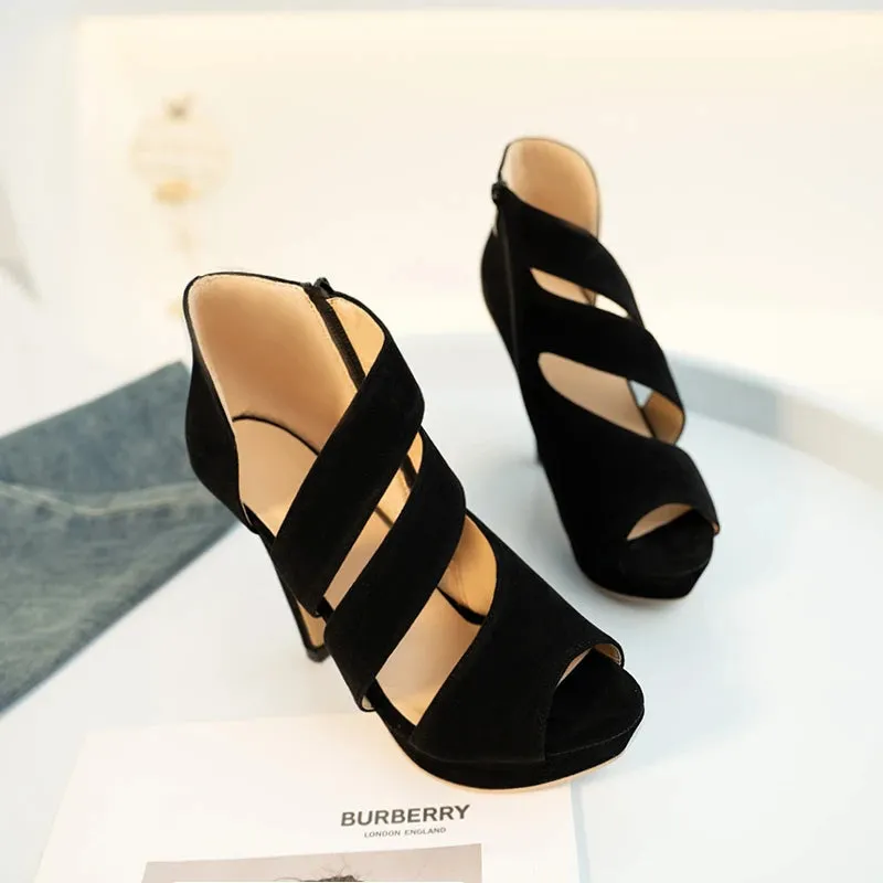 Funki Buys | Shoes | Women's Platform Peep Toe Roman Sandal