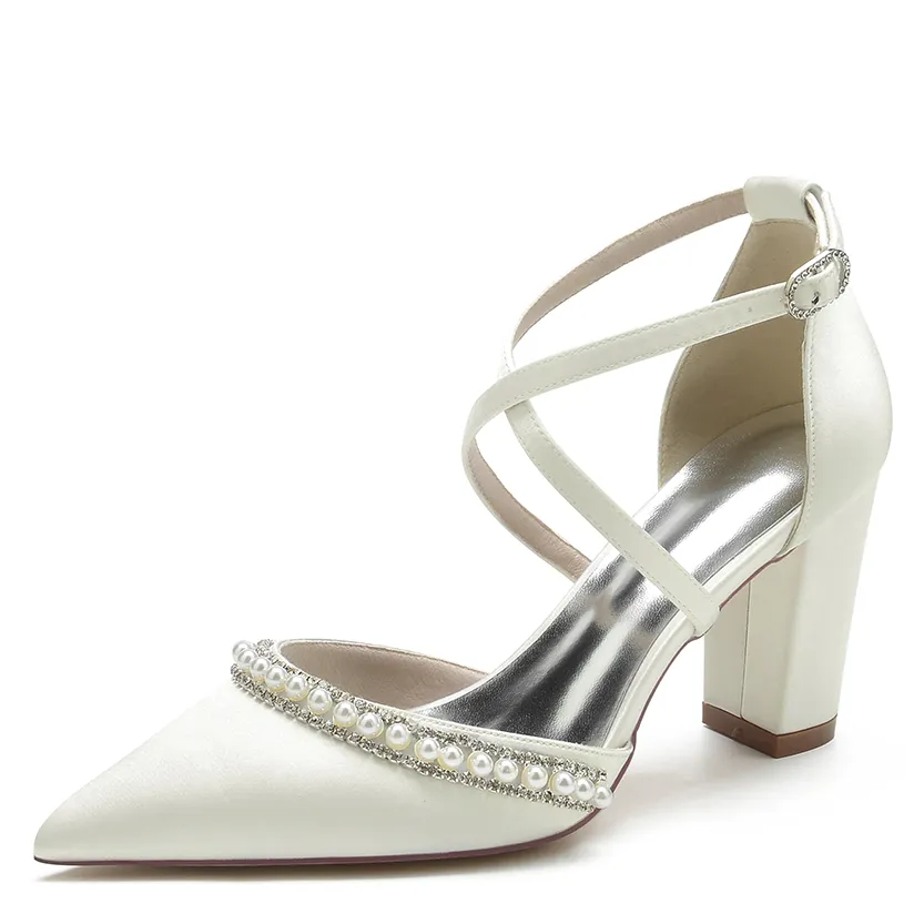 Funki Buys | Shoes | Women's Satin Pearl Bridal Evening Shoes
