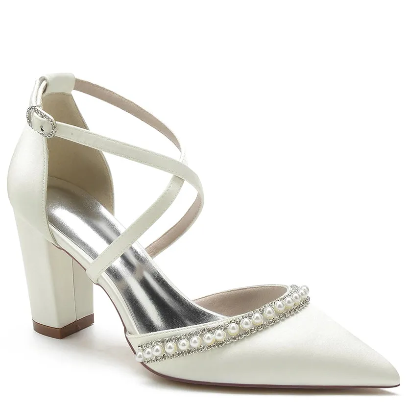 Funki Buys | Shoes | Women's Satin Pearl Bridal Evening Shoes