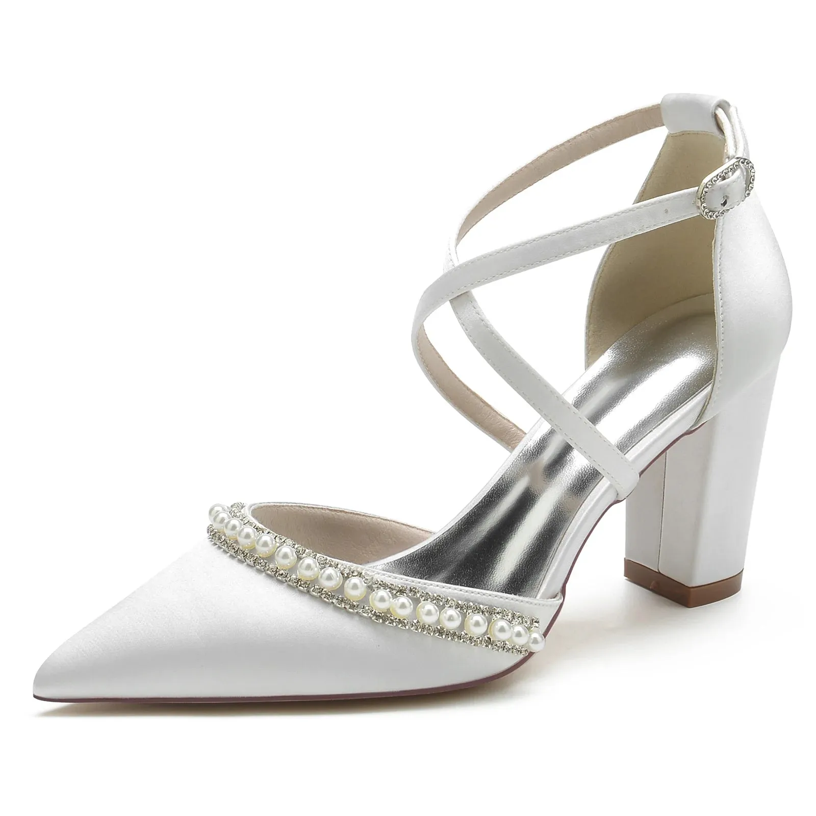 Funki Buys | Shoes | Women's Satin Pearl Bridal Evening Shoes