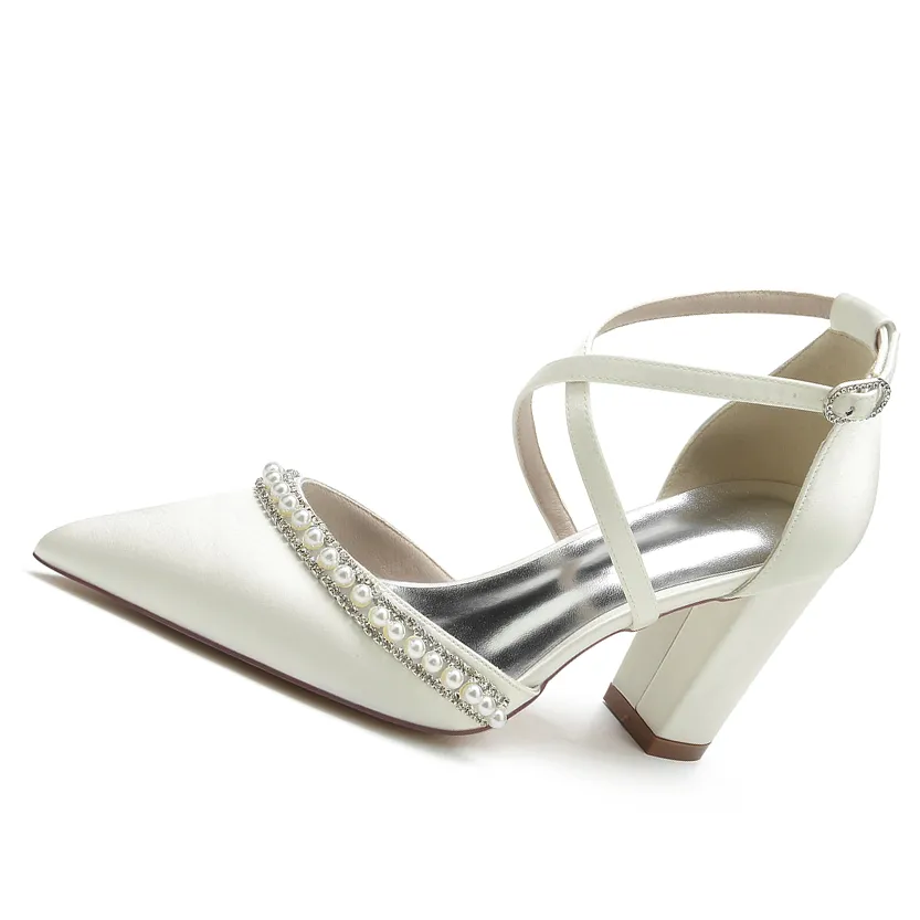 Funki Buys | Shoes | Women's Satin Pearl Bridal Evening Shoes
