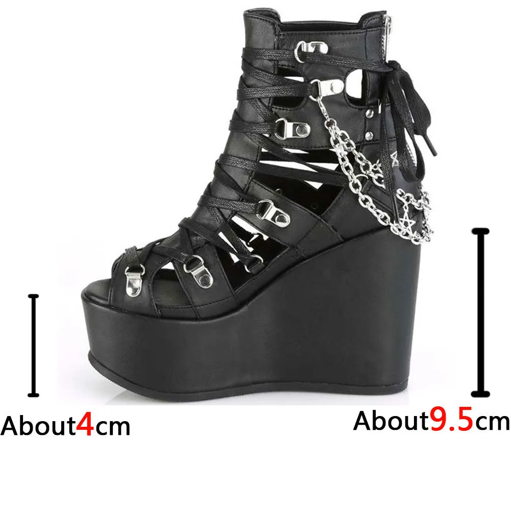 Funki Buys | Shoes | Women's Strappy Platform Wedge Shoes