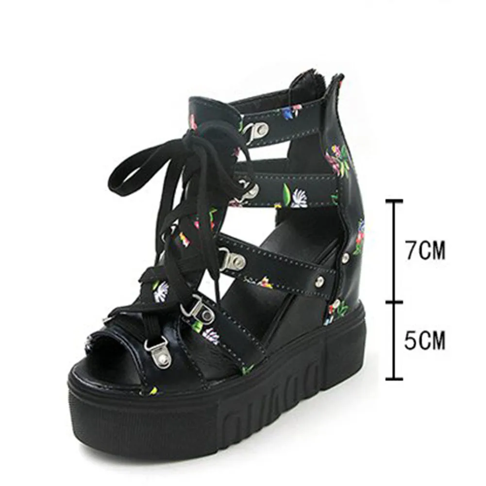 Funki Buys | Shoes | Women's Strappy Platform Wedge Shoes