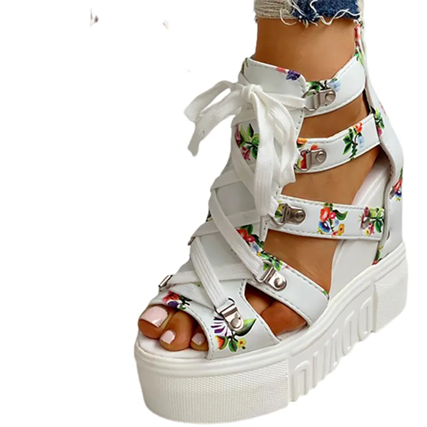 Funki Buys | Shoes | Women's Strappy Platform Wedge Shoes