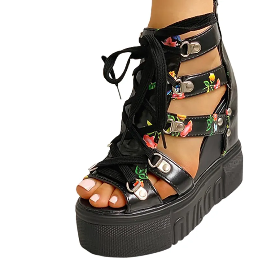 Funki Buys | Shoes | Women's Strappy Platform Wedge Shoes