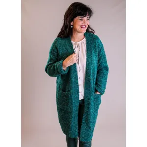 Fuzzy Yarn Cardigan with Pockets