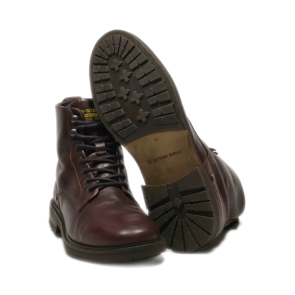 G-Star Raw Ankle Boots Leather Brown Colour For Men