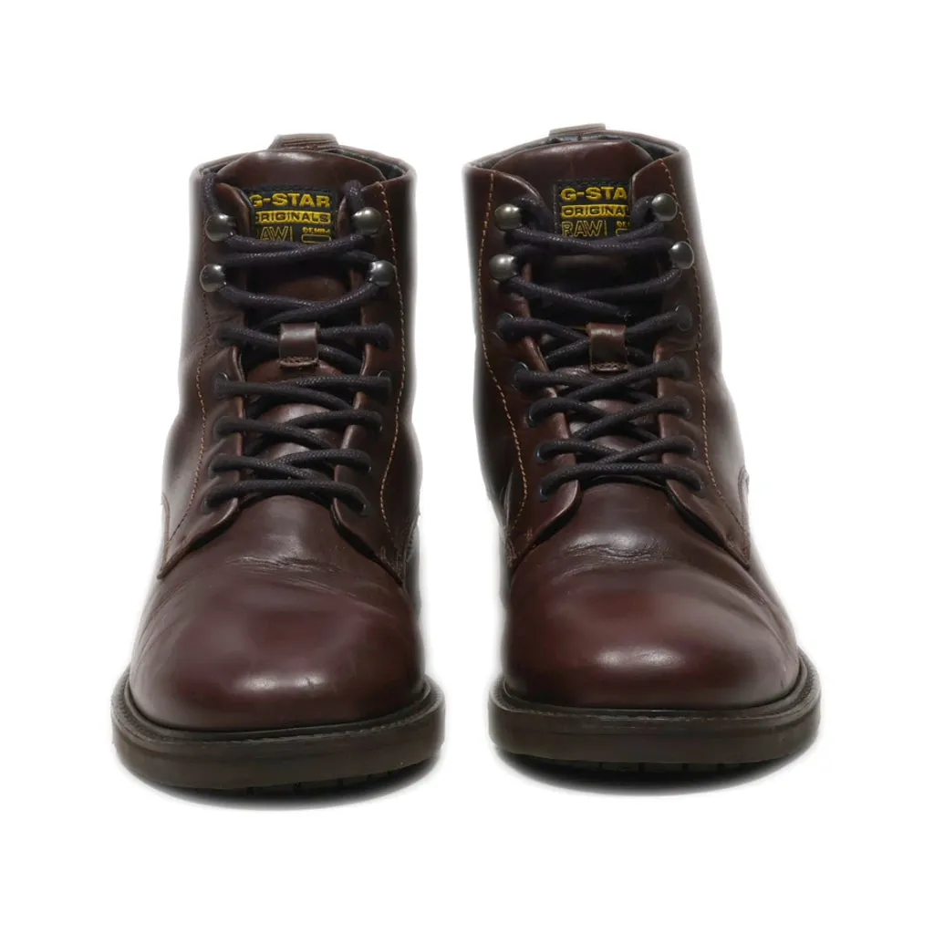 G-Star Raw Ankle Boots Leather Brown Colour For Men