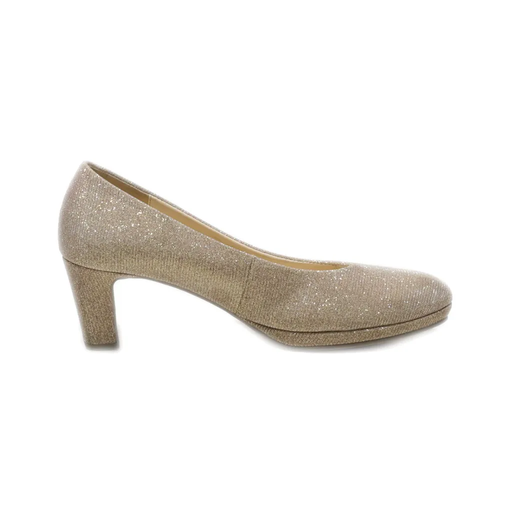 Gabor Mid-Heel Shoes Fabric Beige Colour For Women
