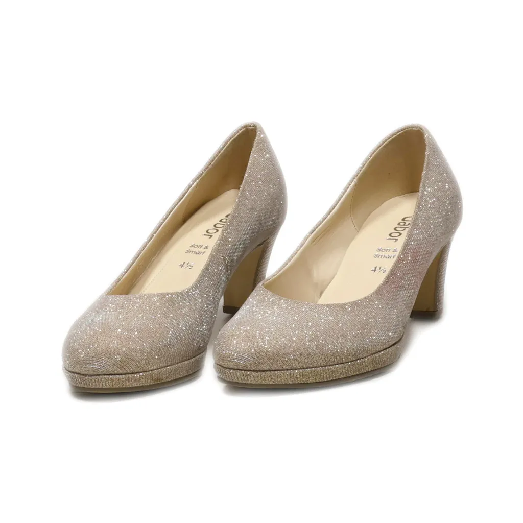 Gabor Mid-Heel Shoes Fabric Beige Colour For Women