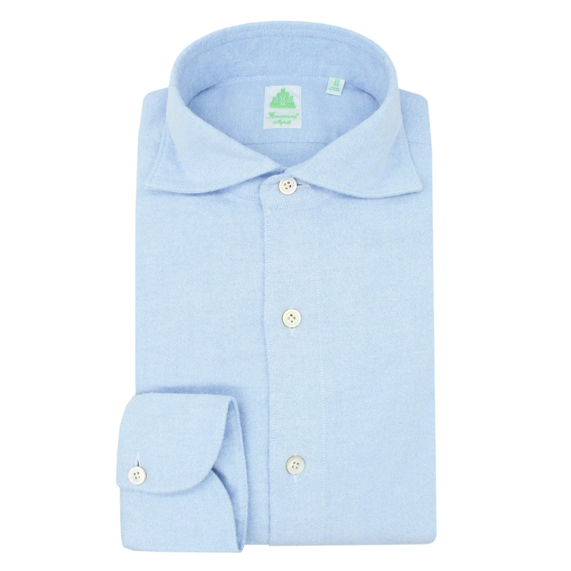Gaeta regular sport shirt in light blue cotton