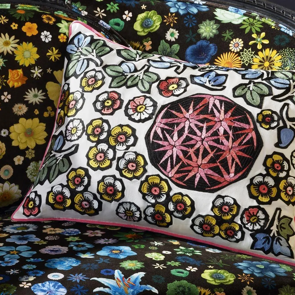 GARDEN MIX cotton satin pillow