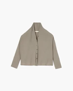 Gauze Button Up Blouse - Putty