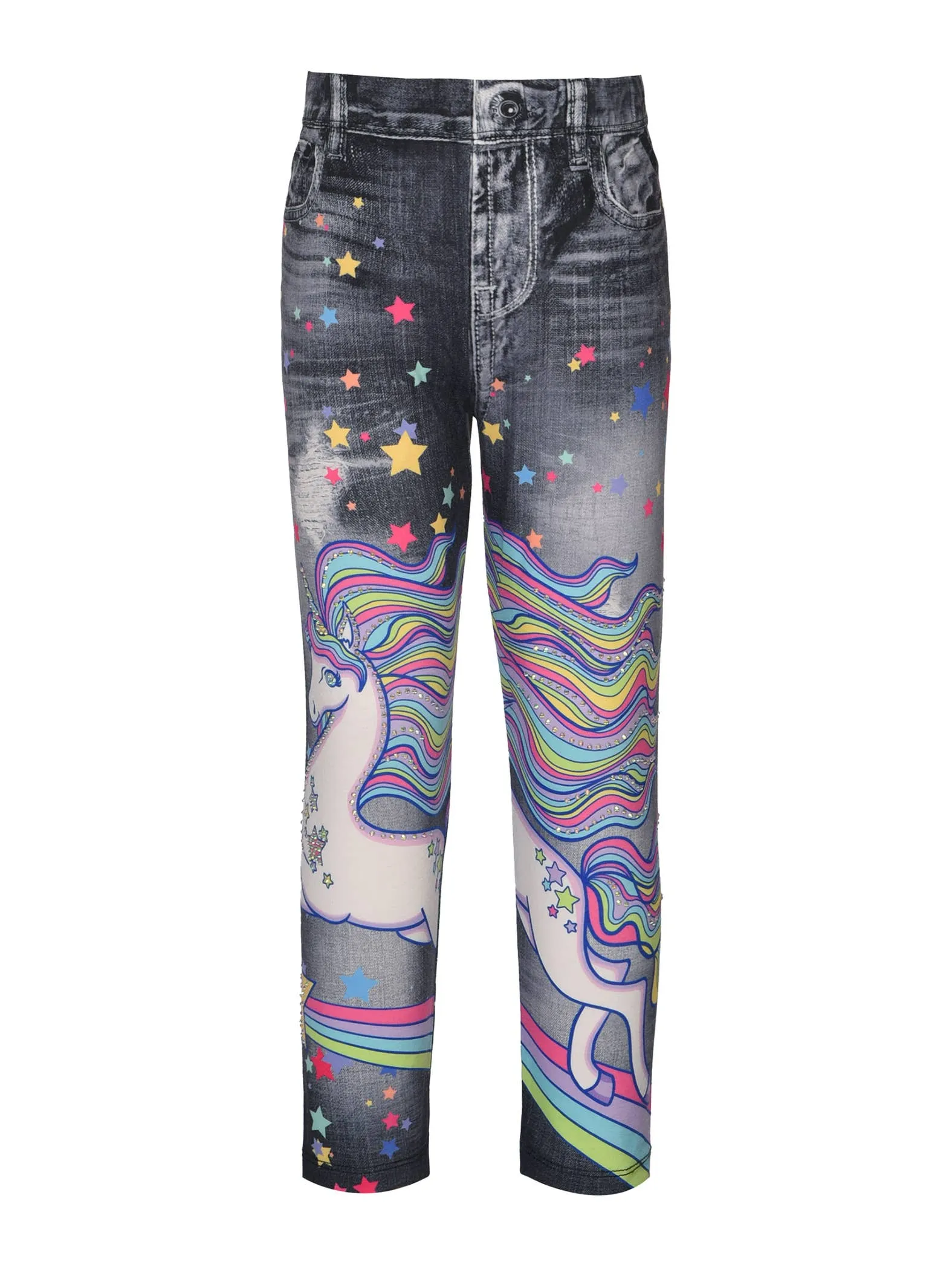 GBY UNICORN DENIM LIKE PRINT LEGGINGS