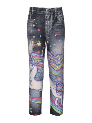 GBY UNICORN DENIM LIKE PRINT LEGGINGS