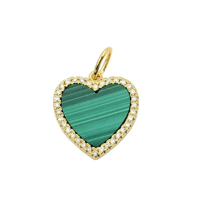 Gemstone Heart Enhancer Clasp Charm