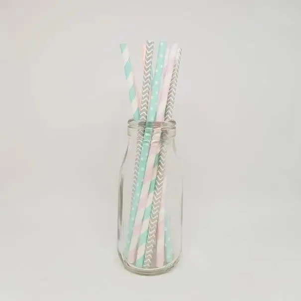 Gender Reveal Paper Straws - 25 Pkt