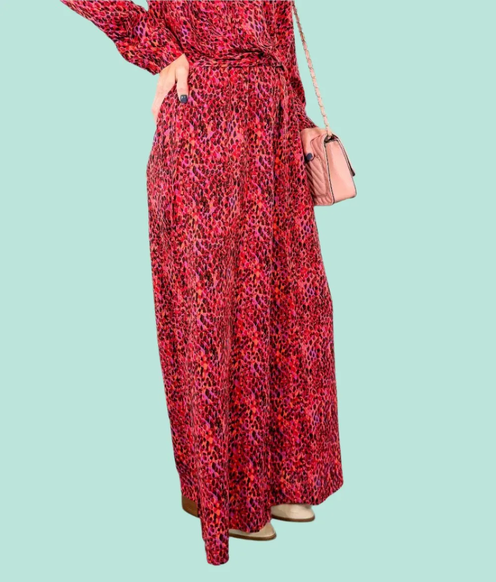 Geo Dot Pink Flowy Pants