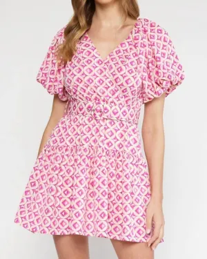 Geo Print Mini Dress in Multi | Multi