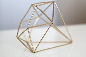 Geometric 6.5" Planter Glass Diamond Terrarium frame (Gold) No glass