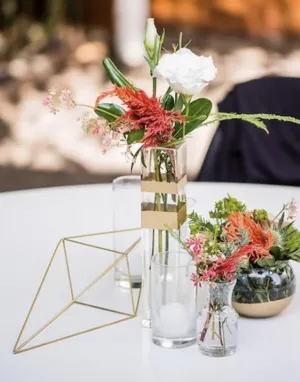 Geometric 9" Planter Glass Triangle Terrarium frame (Gold) No glass