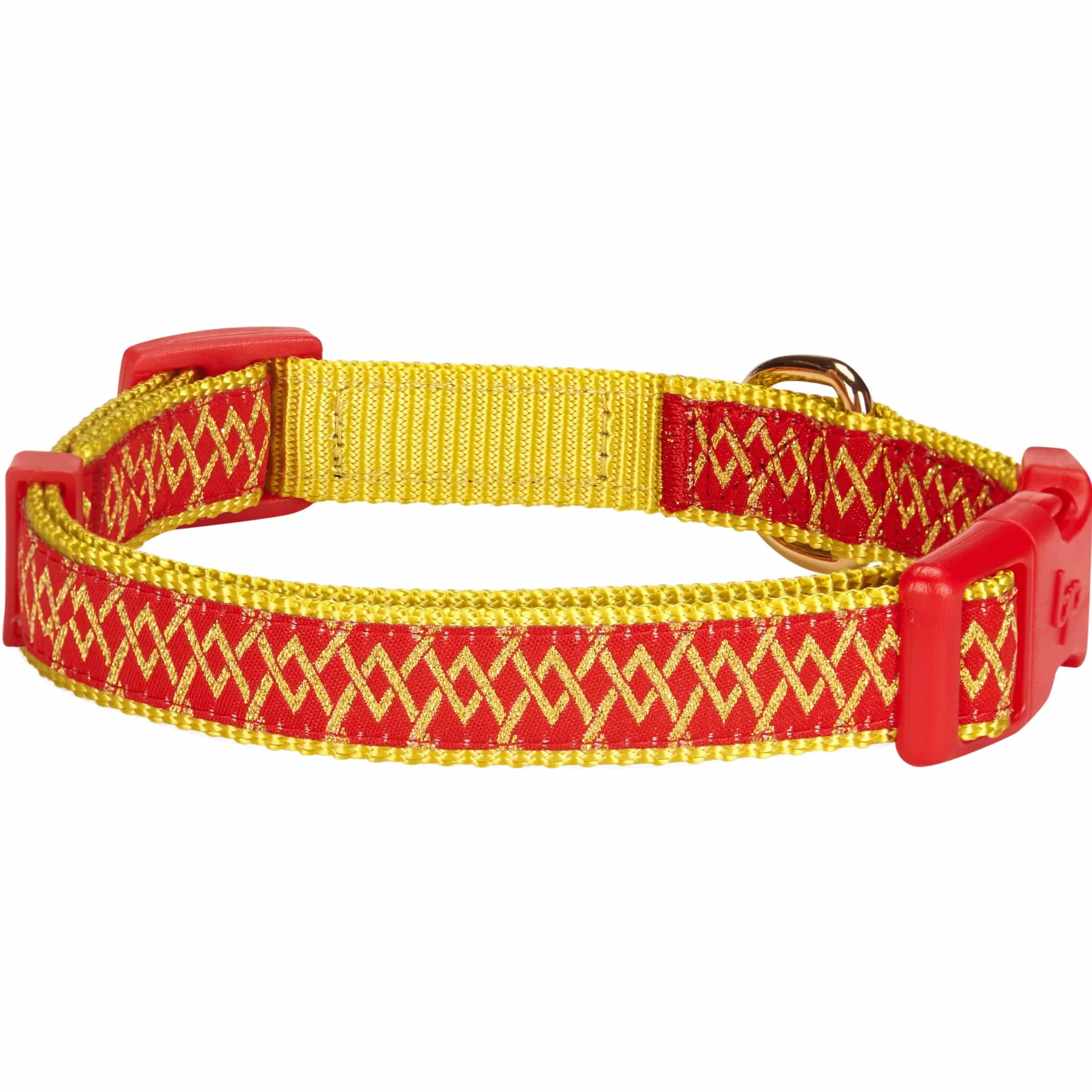 Geometric Designer Metallic Thread Dog Collar
